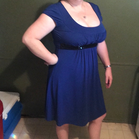 B•Wear too! Beautiful Dark Blue Dress Size Medium - Picture 1 of 6